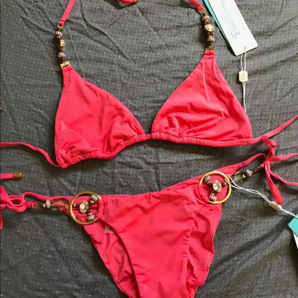 Beach Bunny Ticket to Paradise Coral Pink XL L
